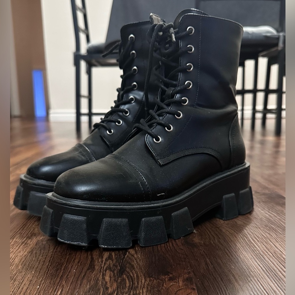 Black Chunky Platform Boots